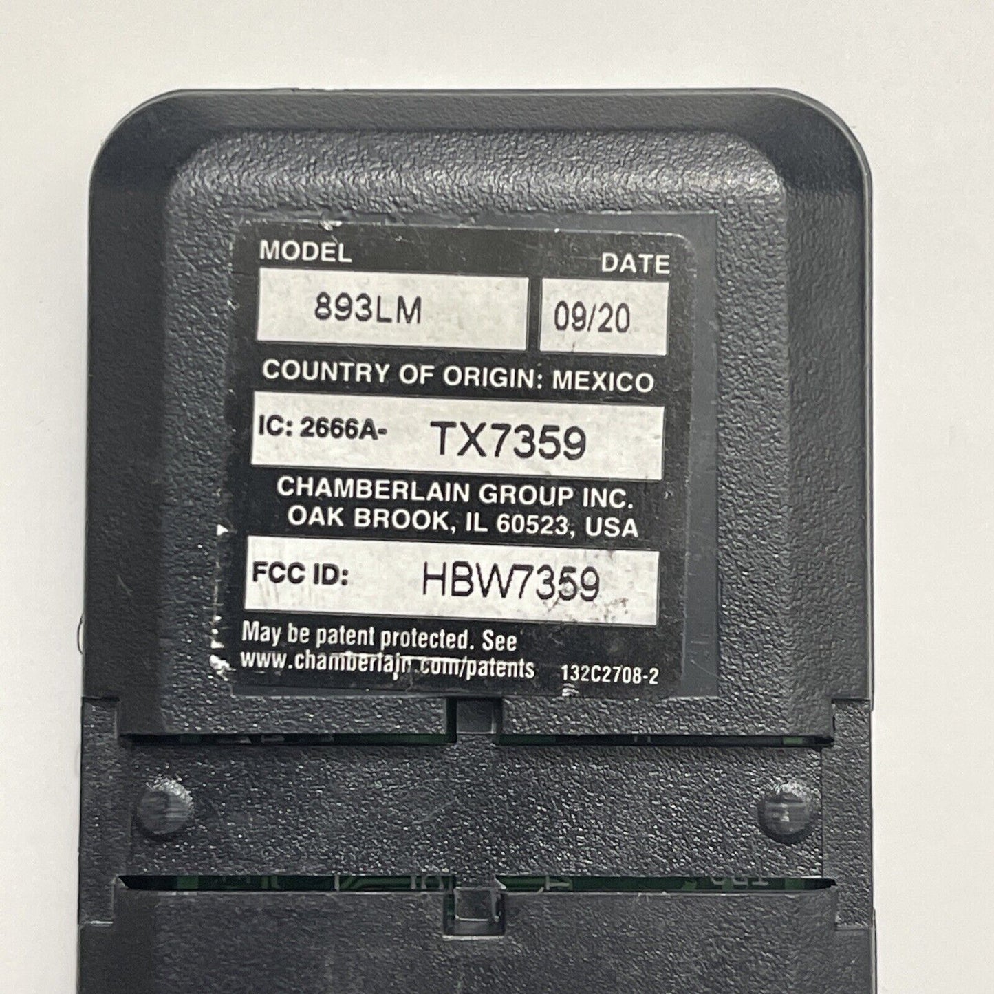 Genuine OEM Chamberlain Liftmaster 893LM 3 Button Garage Door Remote Control