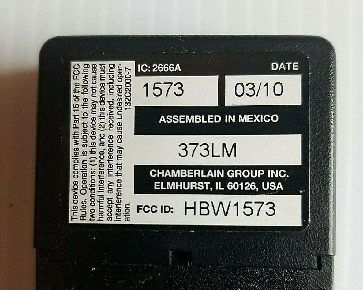 2 Genuine OEM Chamberlain Liftmaster 373LM 3 Button Remotes w/Clips & Batteries