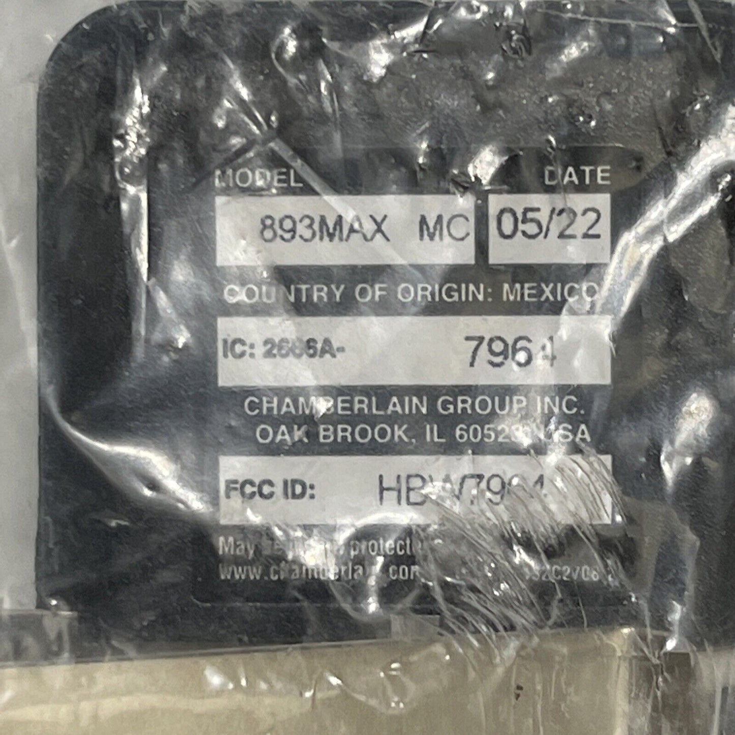 Genuine OEM Chamberlain Liftmaster 893MAX MC 3 Button UNIVERSAL Remote Control