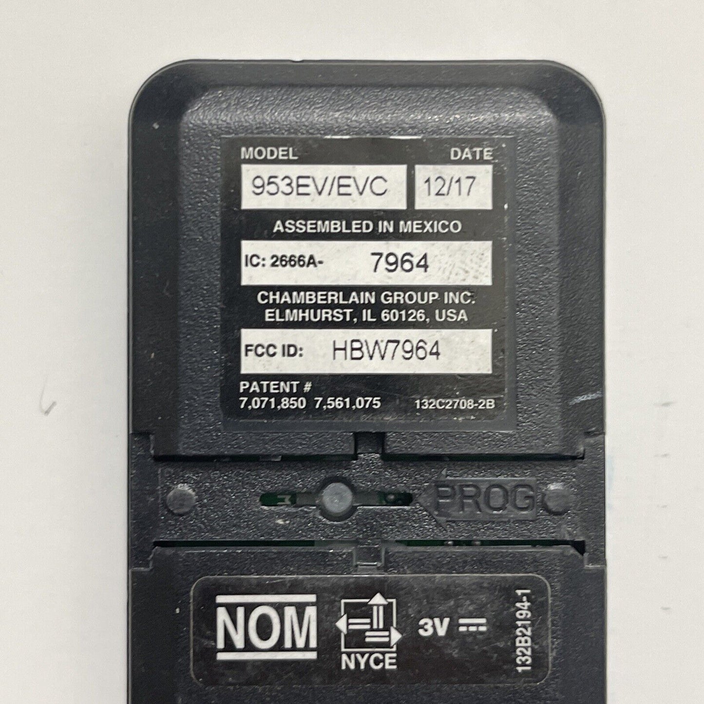 Genuine OEM Chamberlain Liftmaster 953EV/EVC 3 Button UNIVERSAL Remote Control