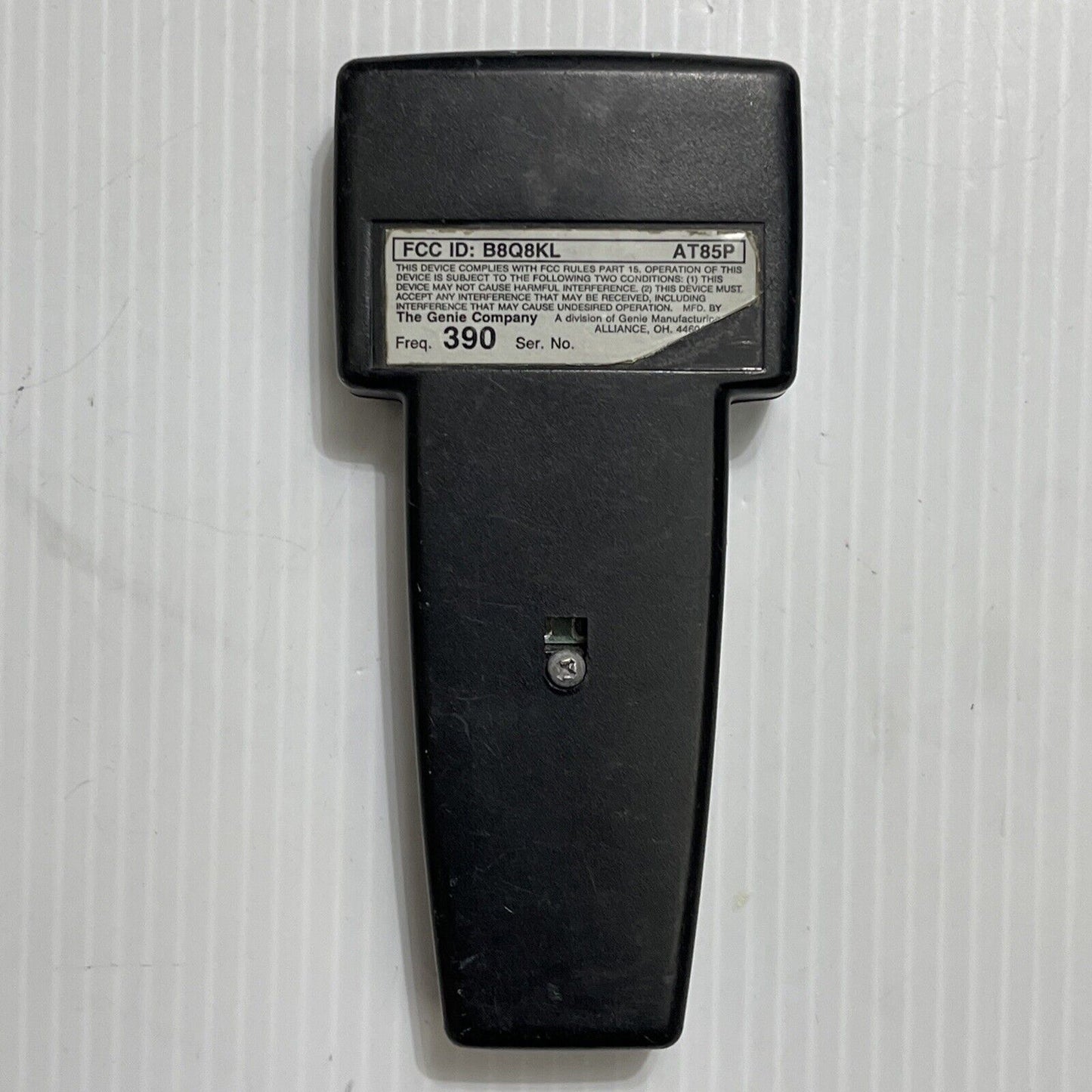 Genie OEM AT85P Garage Door Opener Remote Control 9 Dip Switch NO VISOR CLIP