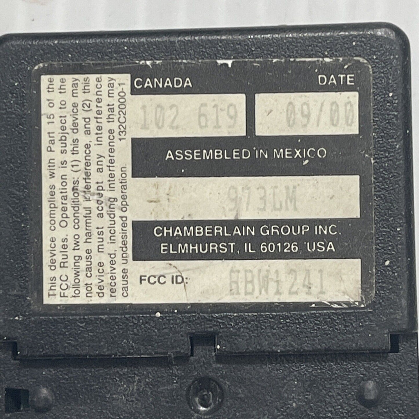 Genuine OEM Chamberlain Liftmaster 973LM 3 Button Remote w/Clip HWB1241