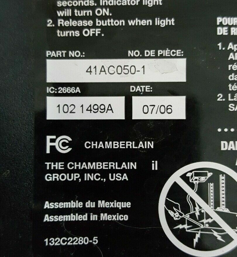 Liftmaster Chamberlain 41AC050-1 Circuit Board 315 MHz Purple Learn BOARDS ONLY