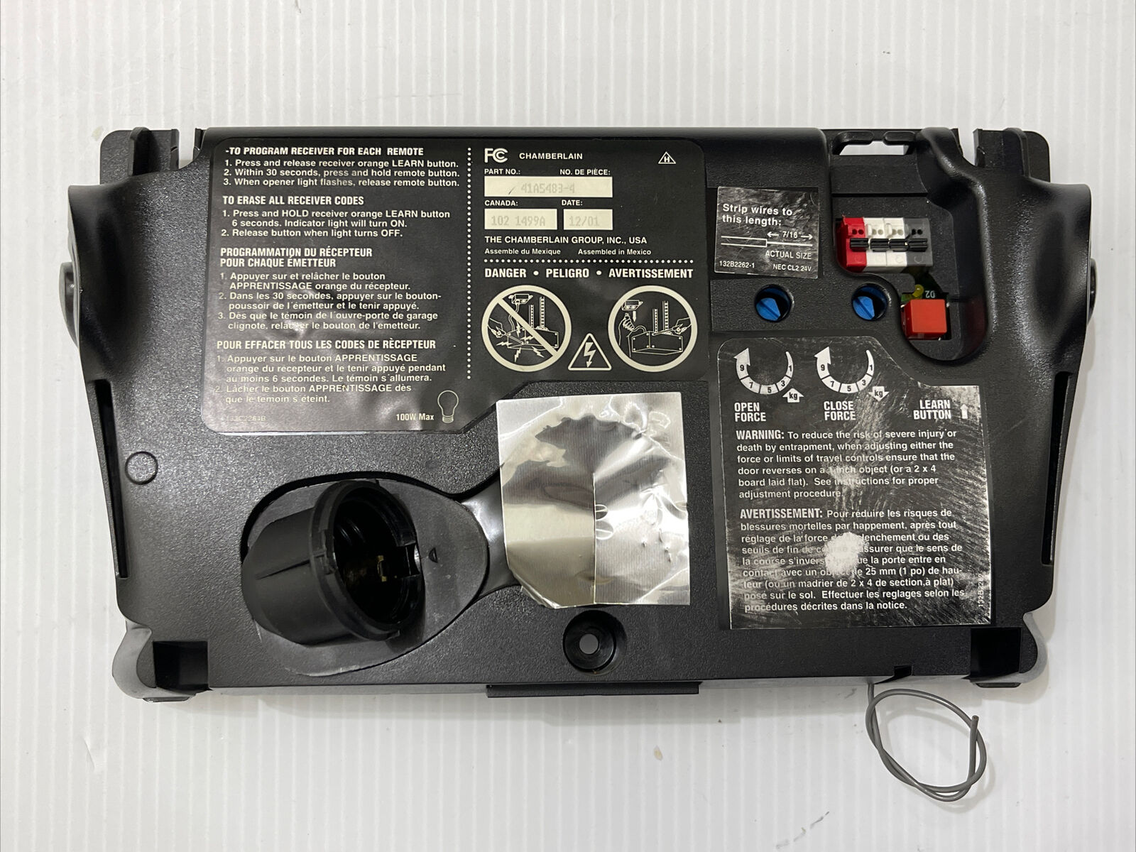 Chamberlain Liftmaster 41A54834 Garage Door Receiver Logic Board Red