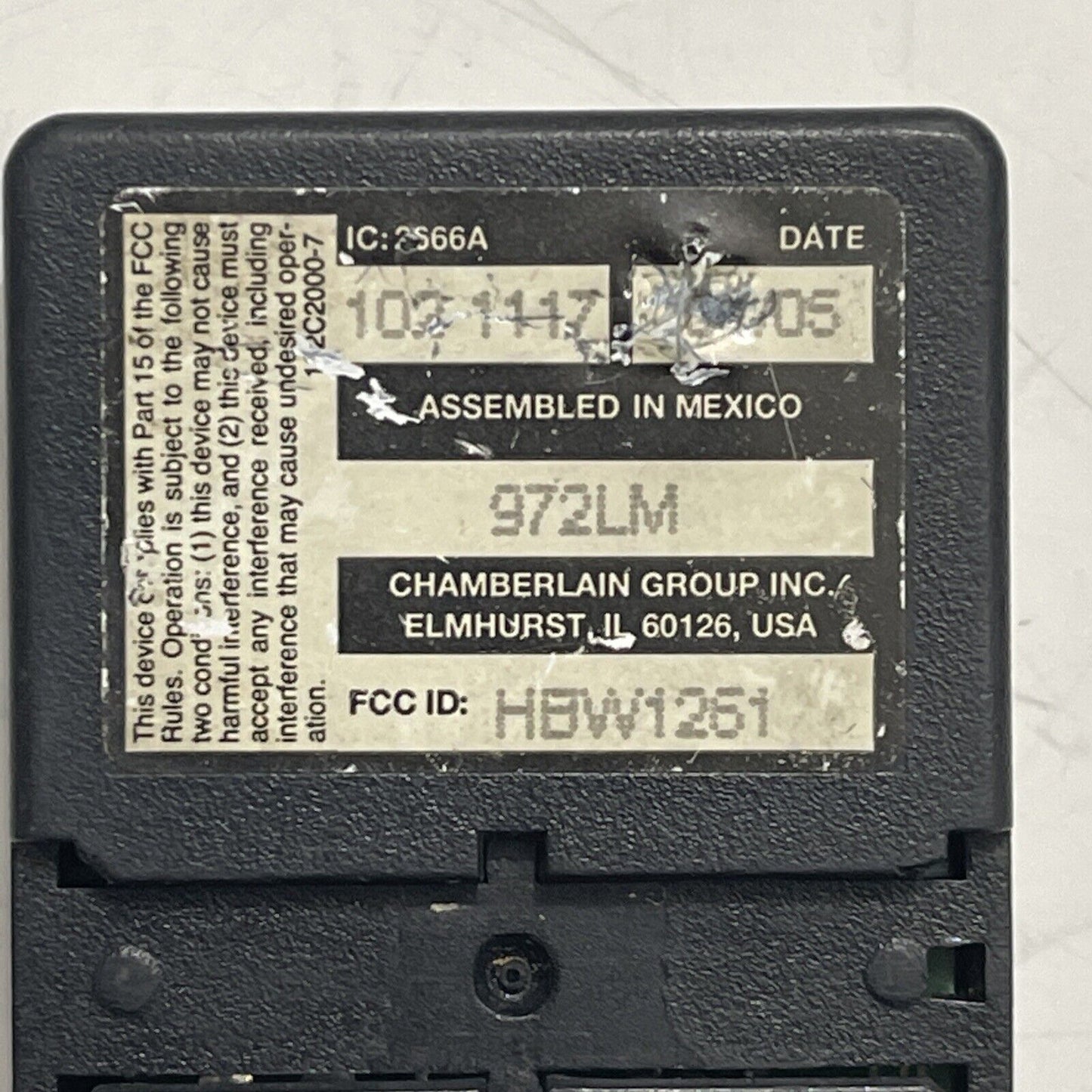 Genuine OEM Chamberlain Liftmaster 972LM 2 Button Remote w/Clip HWB1261