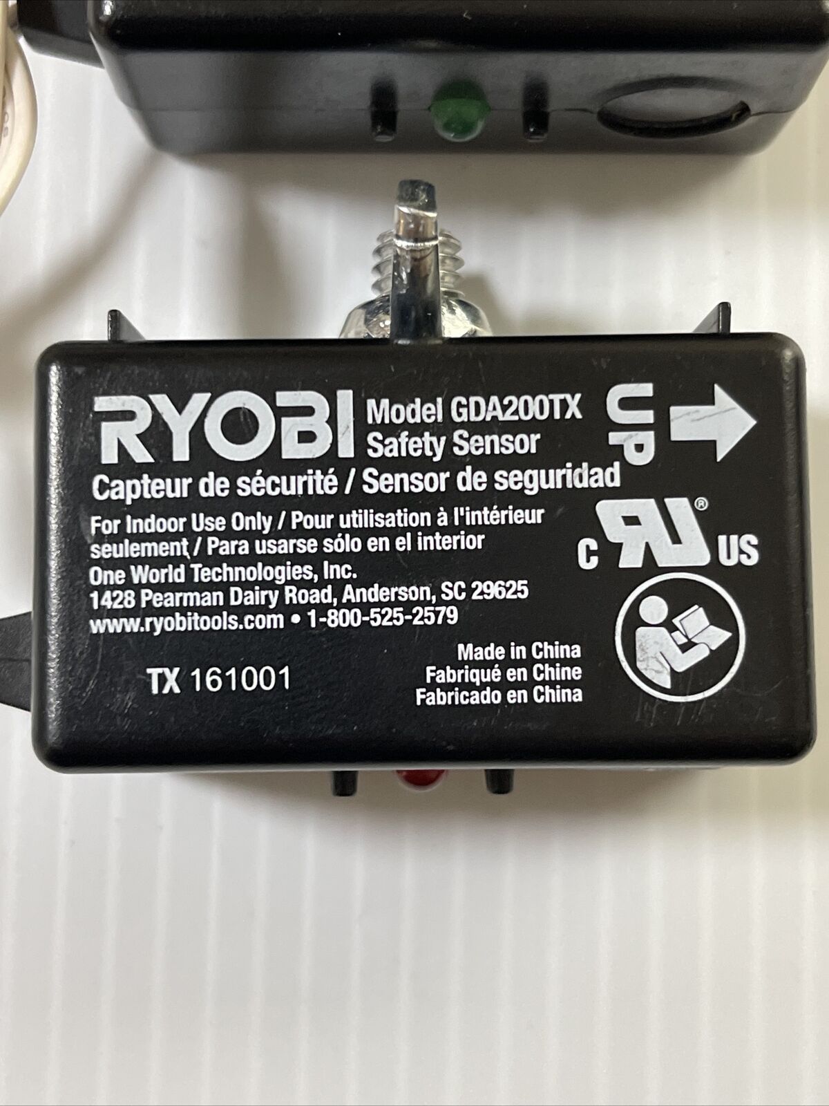 Ryobi Garage Door Opener Photo Eyes Safety Sensors (GDA200RX & GDA200TX)