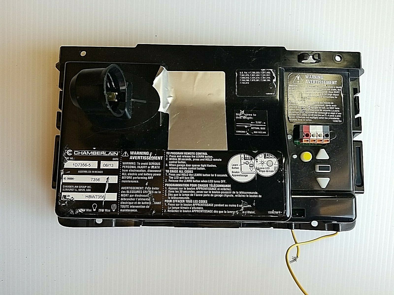Chamberlain 1D7356-5 Garage Door Receiver Logic Board Yellow Learn But ...