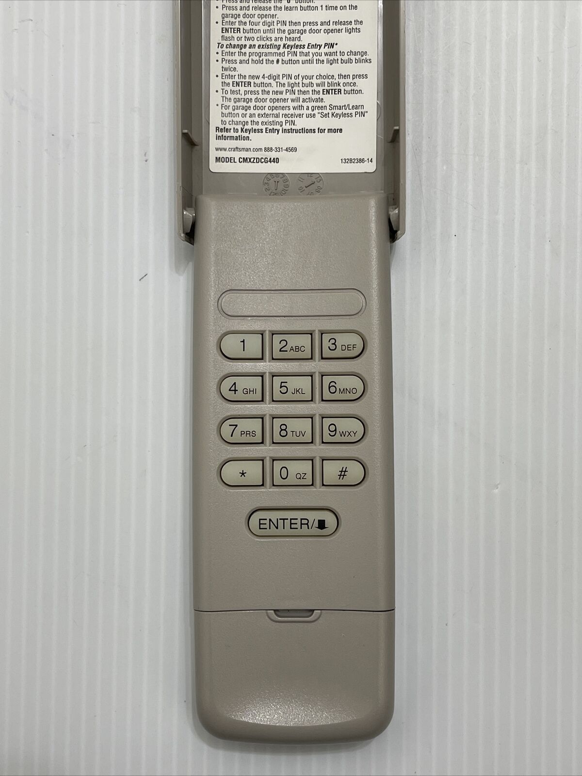 Craftsman CMXZDCG440 Garage Keypad UNIVERSAL Keyless Entry Outside Remote