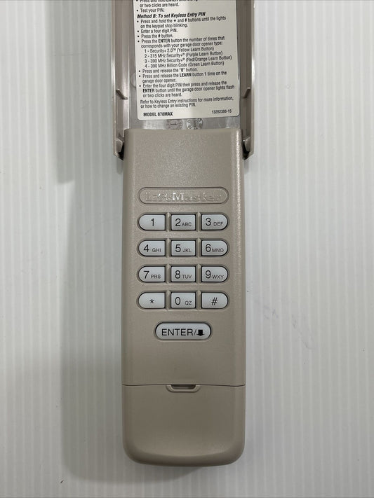 Liftmaster 878MAX Keyless Entry Keypad 377LM 977LM Sears Compatible 315mh 390mhz