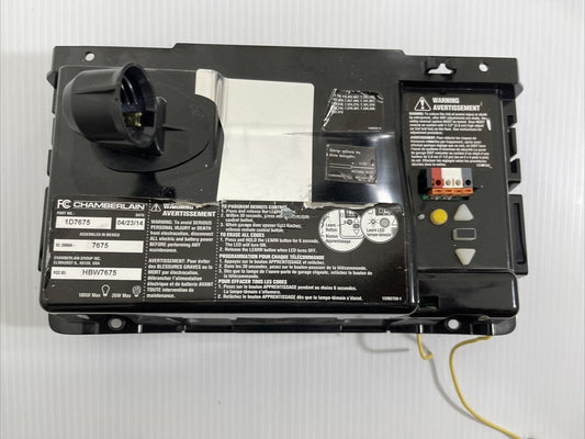 Chamberlain 1D7675 Garage Door Receiver Logic Board Yellow Learn Button