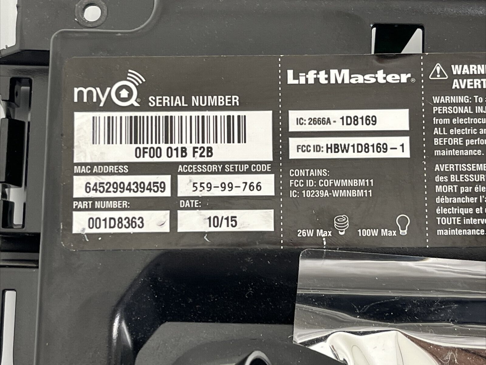 Chamberlain Rjo Yellow Button Unit Liftmaster Chamberlain 001D8363 Garage Circuit Board myQ Yellow Learn ...
