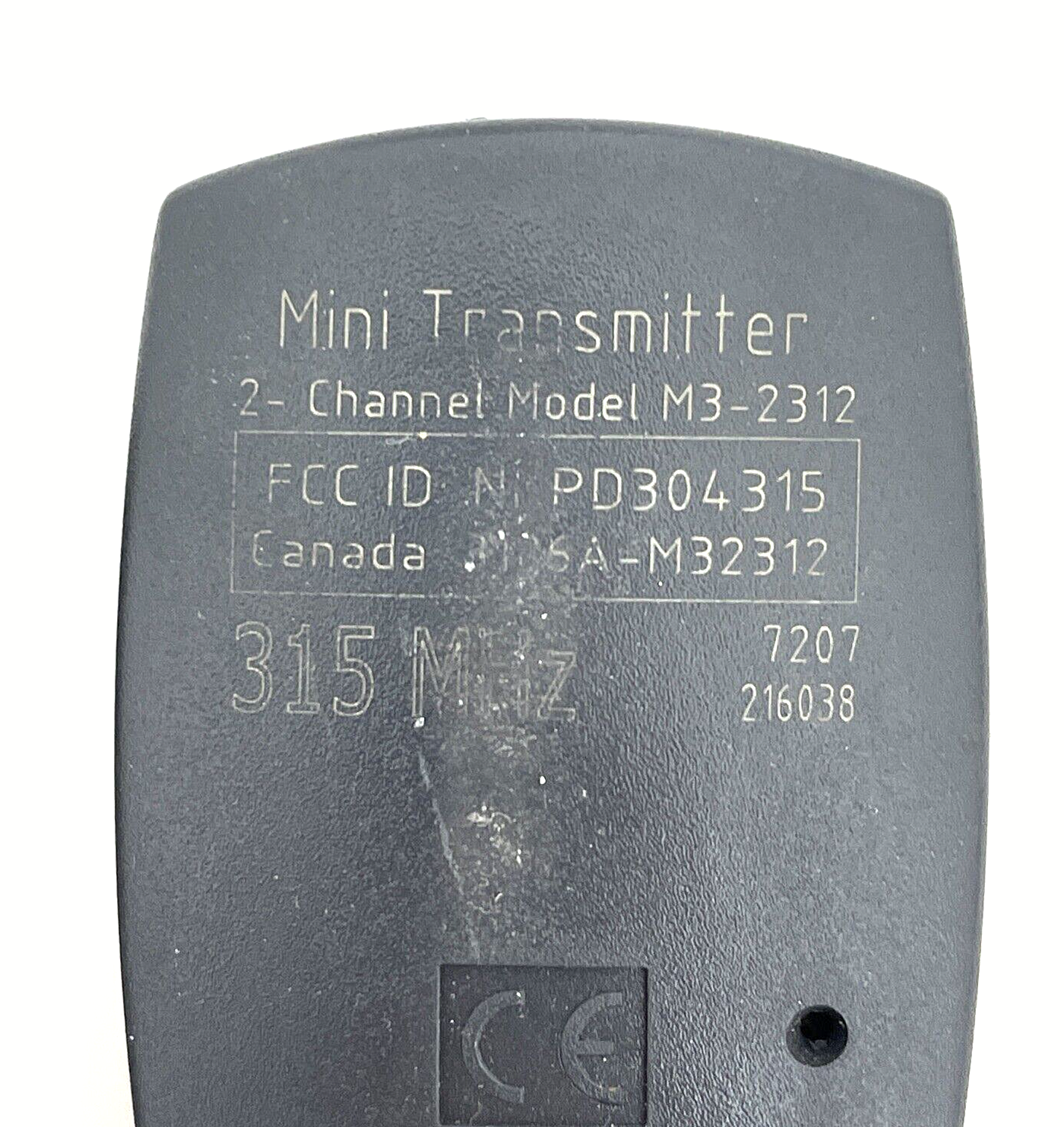 Marantec OEM M3-2312 (315 MHz) 2-button Garage Door Opener Mini Remote Control