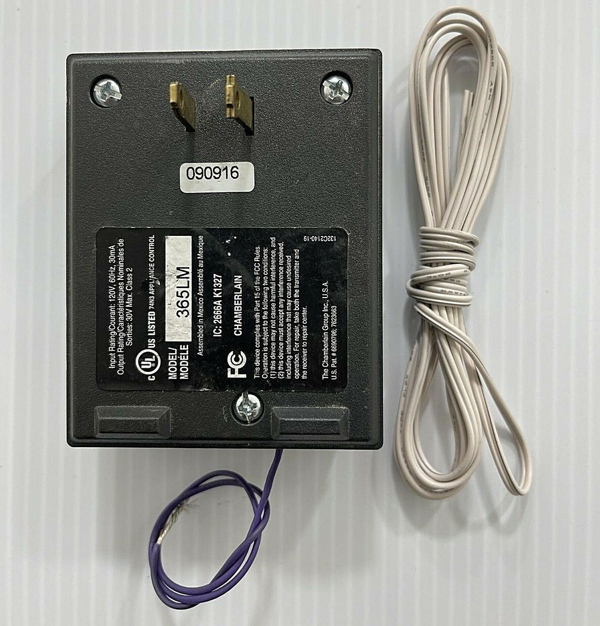 Liftmaster Craftsman 365LM Genuine Plug In External Receiver Purple Learn Button