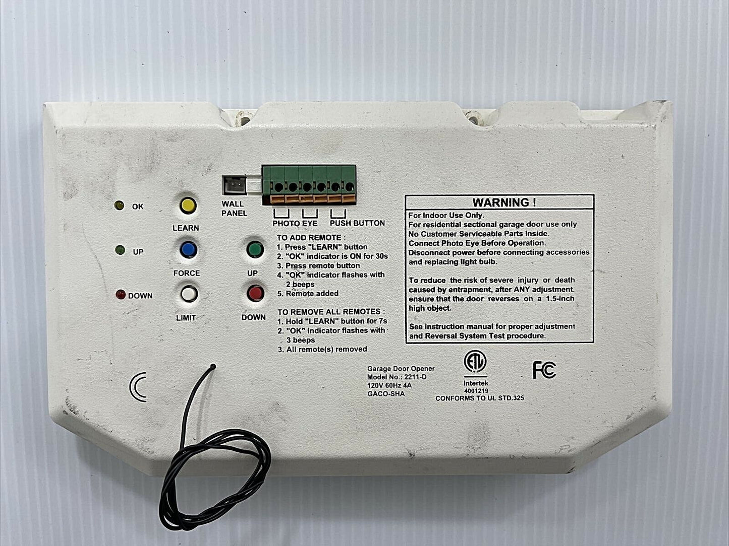 Guardian Circuit Board 2211-D Garage Door GACO-SHA