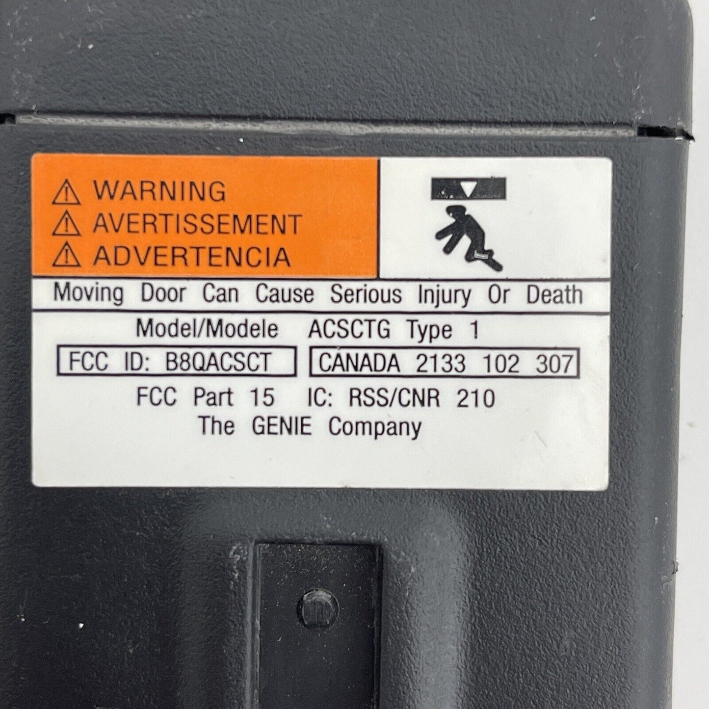 OEM Genie Intellicode ACSCTG Type 1 Button Garage Door Remote Overhead Door