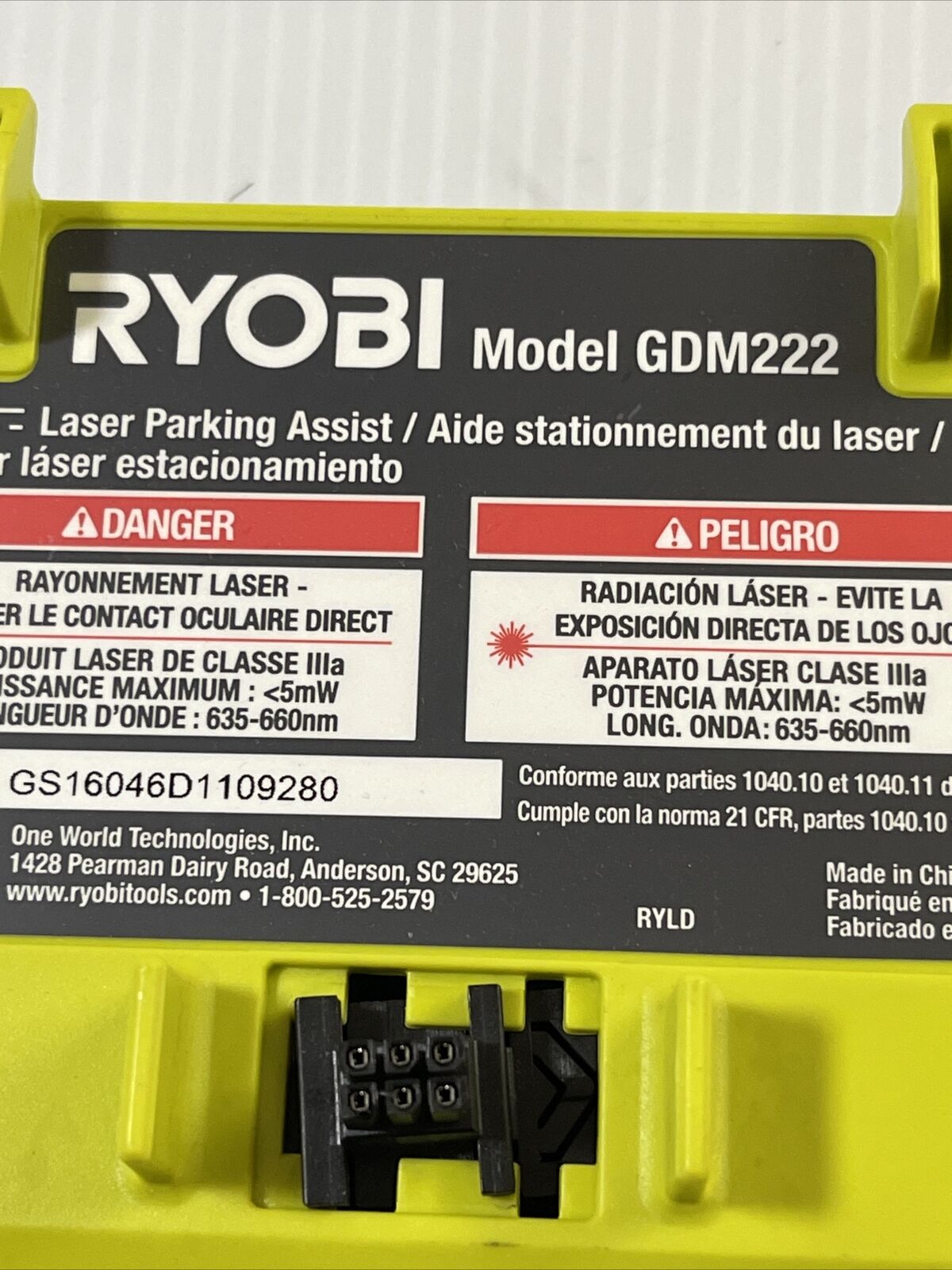 RYOBI GDM222 Parking Assist Module Dual Lasers for Garage Door Openers