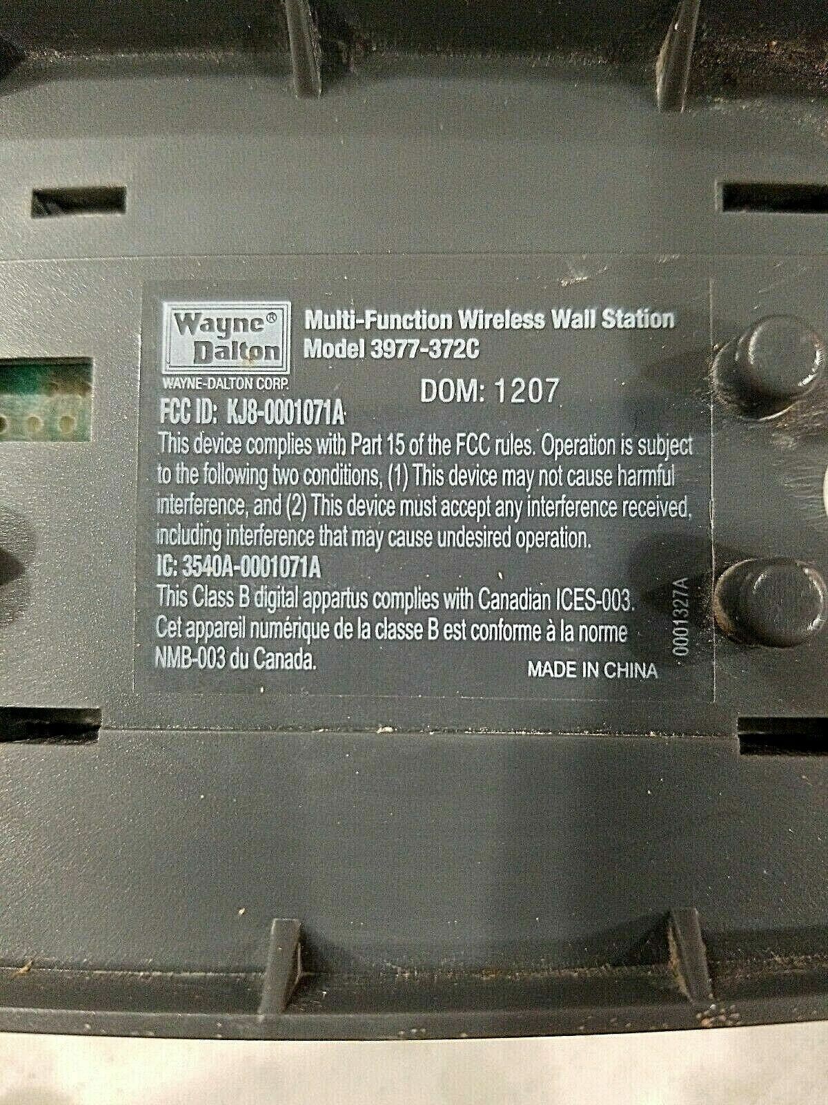 Wayne Dalton 3977-372C Garage Door Wireless Multi-Function Wall Button Station