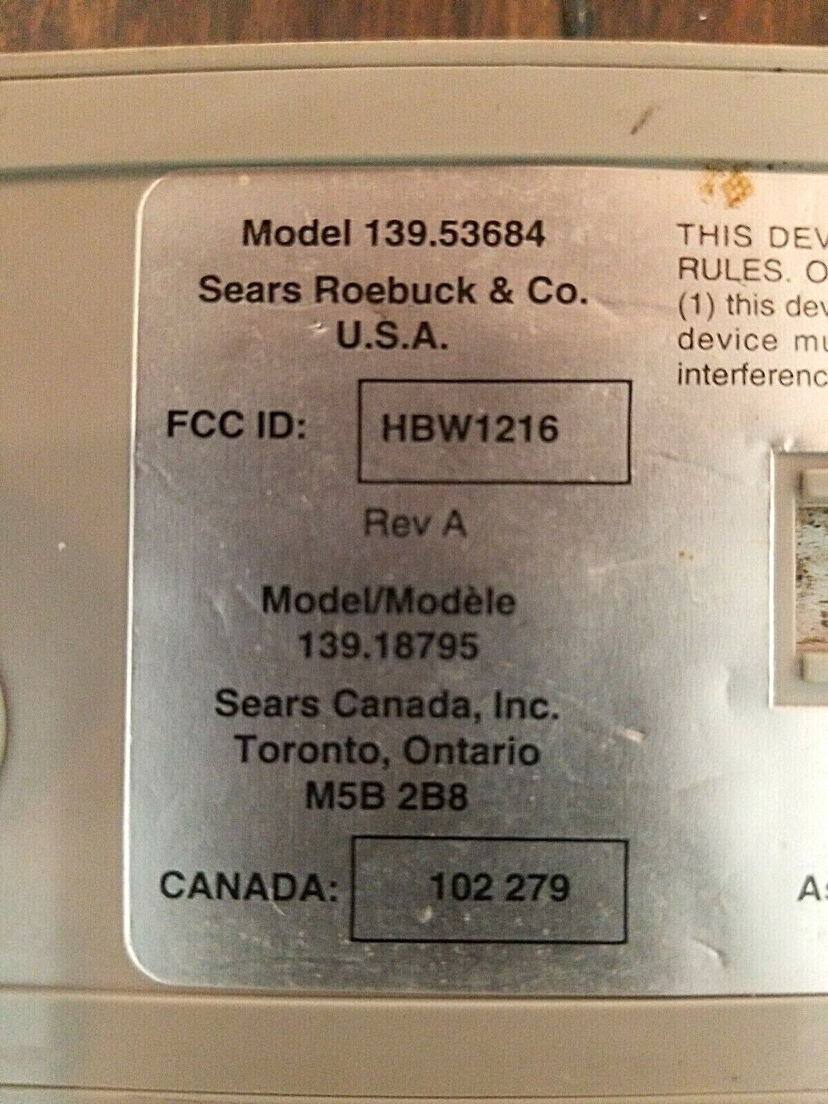Sears Craftsman 139.53684 / 139.18795 Keyless Entry Garage Keypad Red Learn Btn