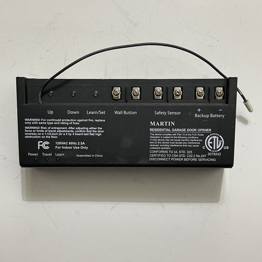 Martin Residential Garage Door Opener Circuit Logic Control Mother Board