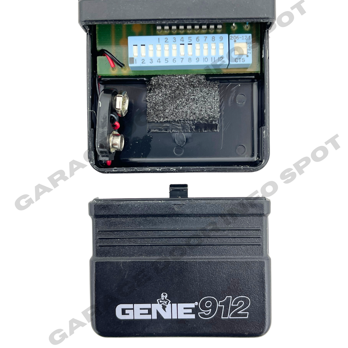 GT912 Genie OEM Garage Door Opener Remote Control 9/12 Dip Switch NO VISOR CLIP