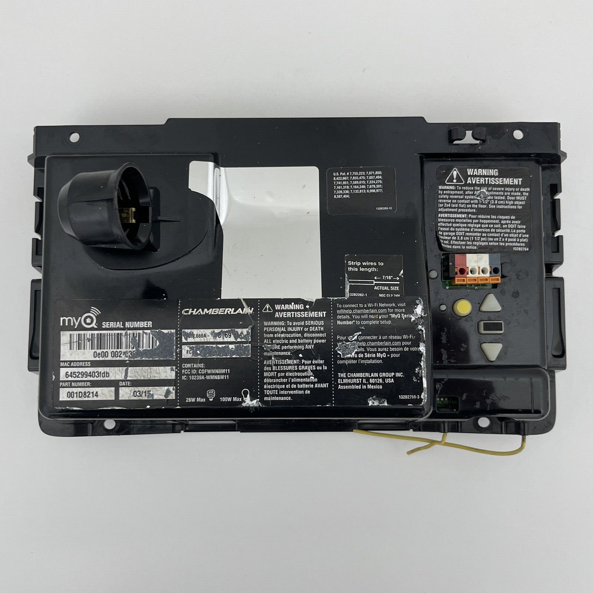 Chamberlain Rjo Yellow Button Unit Chamberlain 001D8214 Garage Door Circuit Logic Board myQ Yellow Learn ...