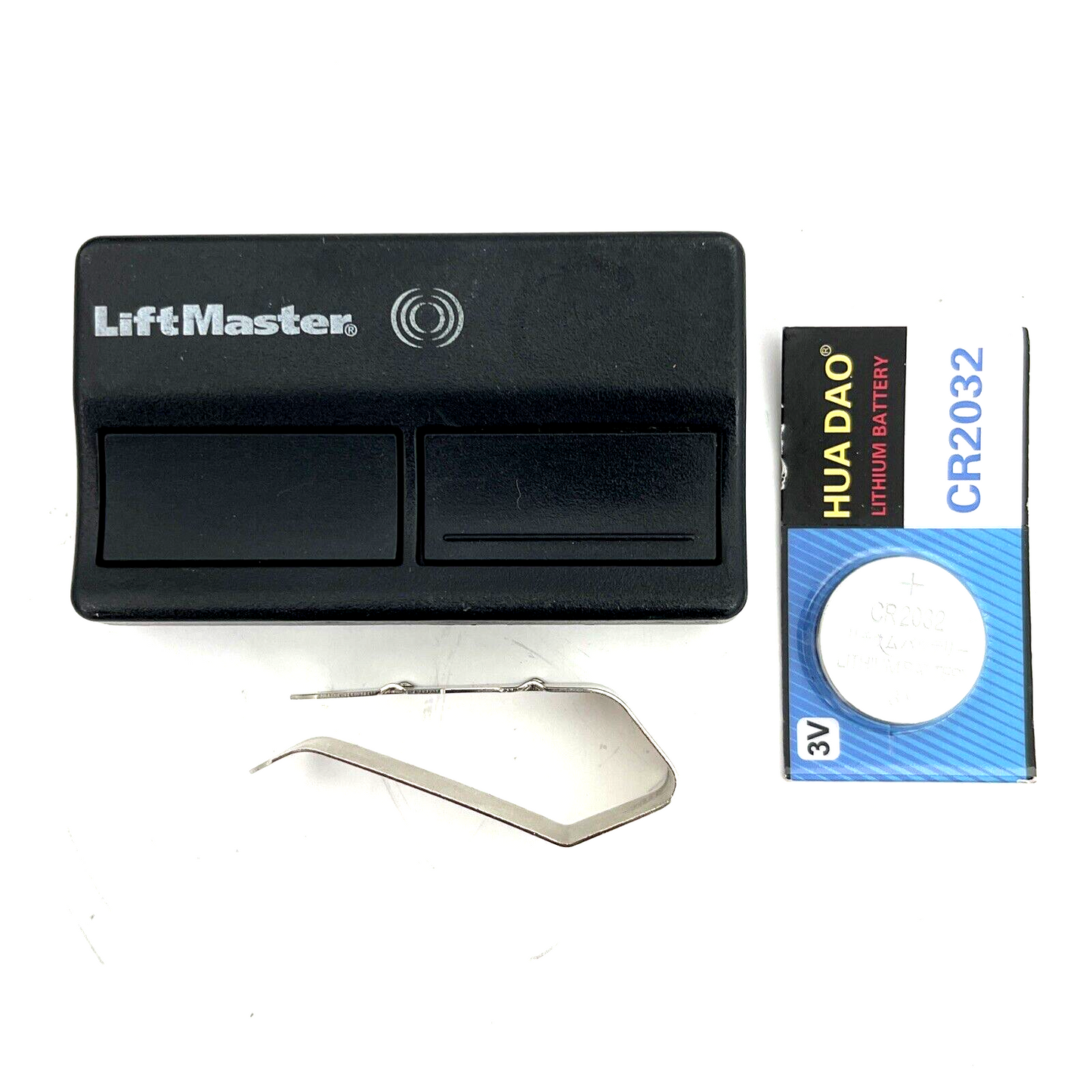 OEM Liftmaster 372LM 2 Button Garage Door Remote Control w/Visor Clip & Battery