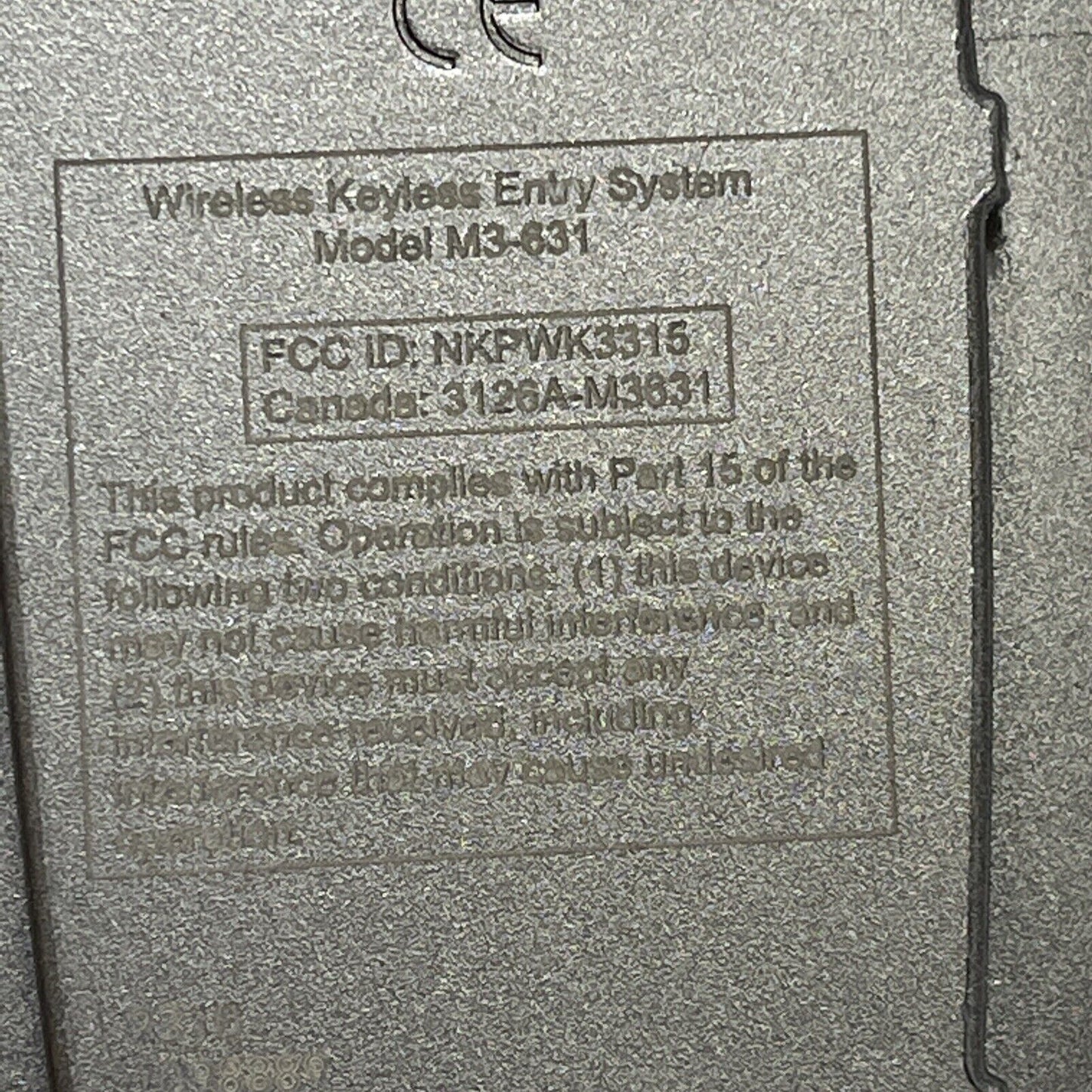 Marantec M3-631 Flip Cover Wireless Keyless Garage Door Keypad - MISSING PARTS!