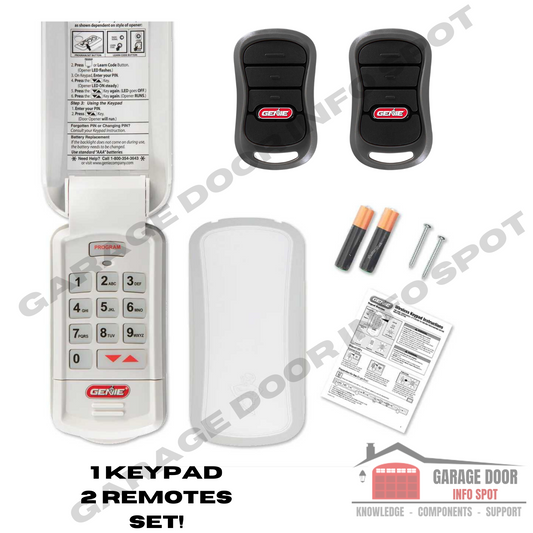 Genie 39330R Garage Door Wireless Keypad & 2 Remote Set New In Bag 37332R G3T-A
