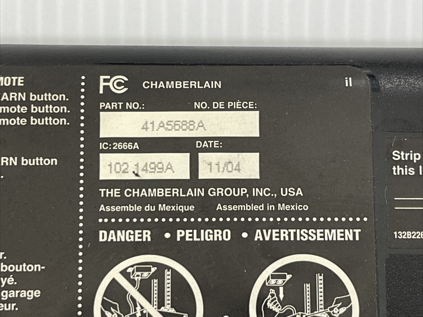 Chamberlain Liftmaster 41A5688 Circuit Board End Panel Red Learn Button