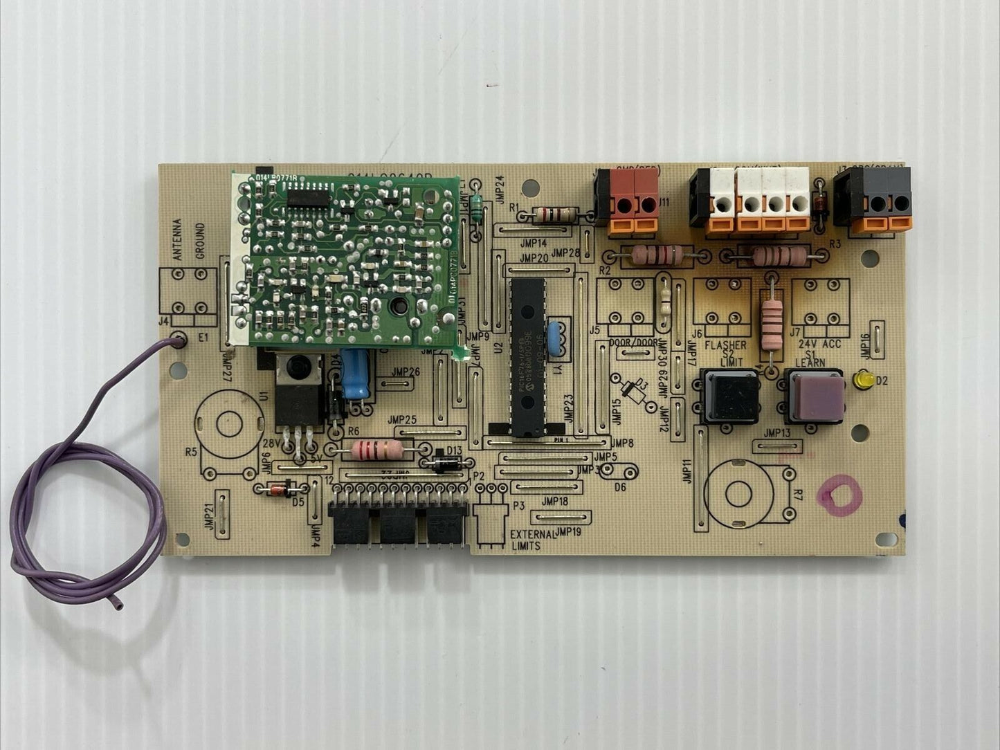 Chamberlain Liftmaster 41DB001-1 Receiver Logic Board Purple Learn - BOARD ONLY!