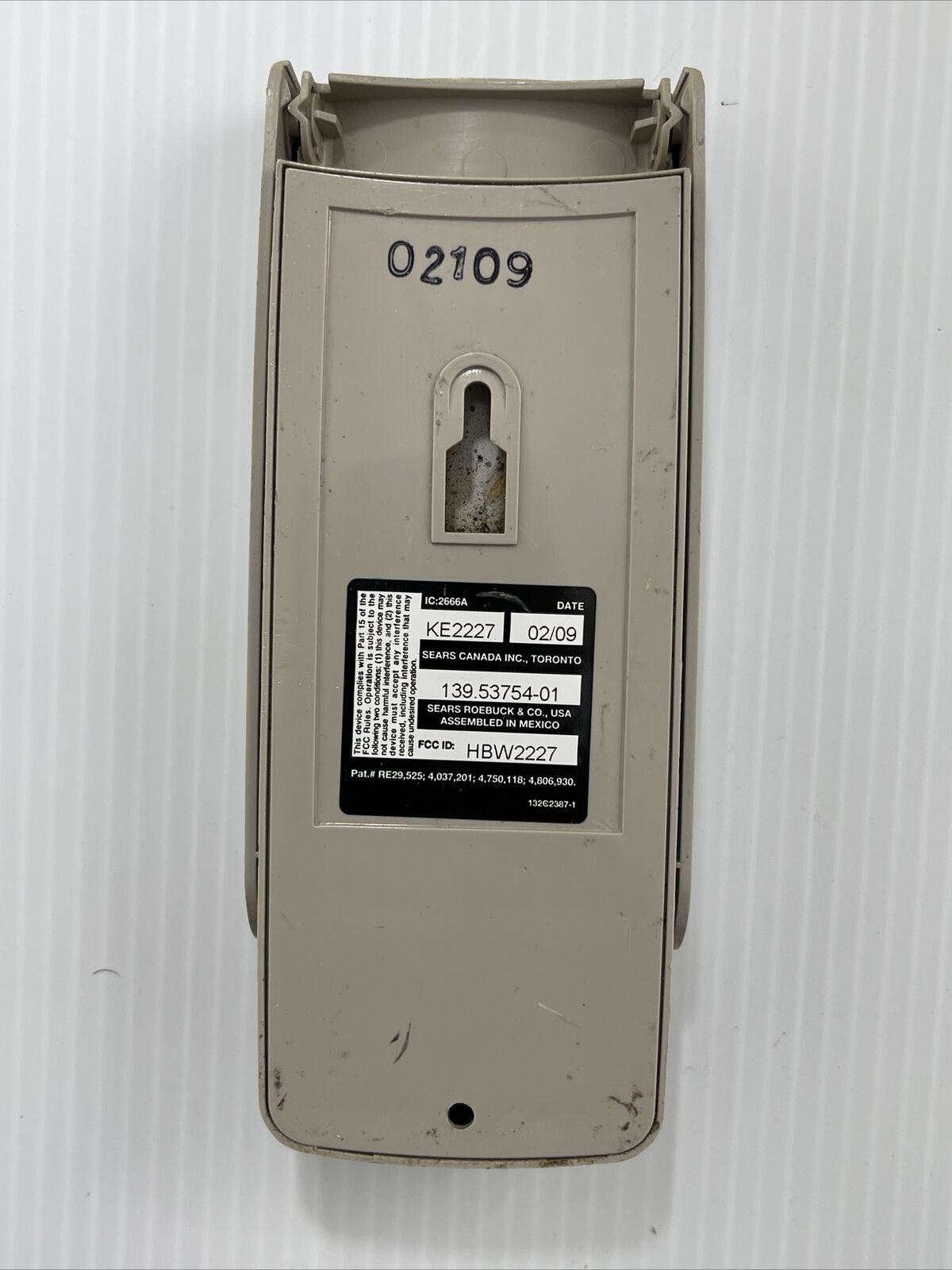 Sears Craftsman 139.53754-01 Keyless Entry Garage Door Opener Keypad 315MHz