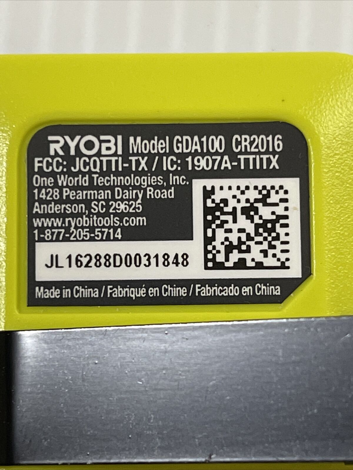 Ryobi Garage Door Opener GDA100 Remote Control 2 Button w/Visor Clip